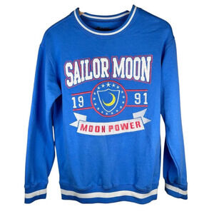 Sailor Moon Varsity Crewneck Sweatshirt Size Small Blue
